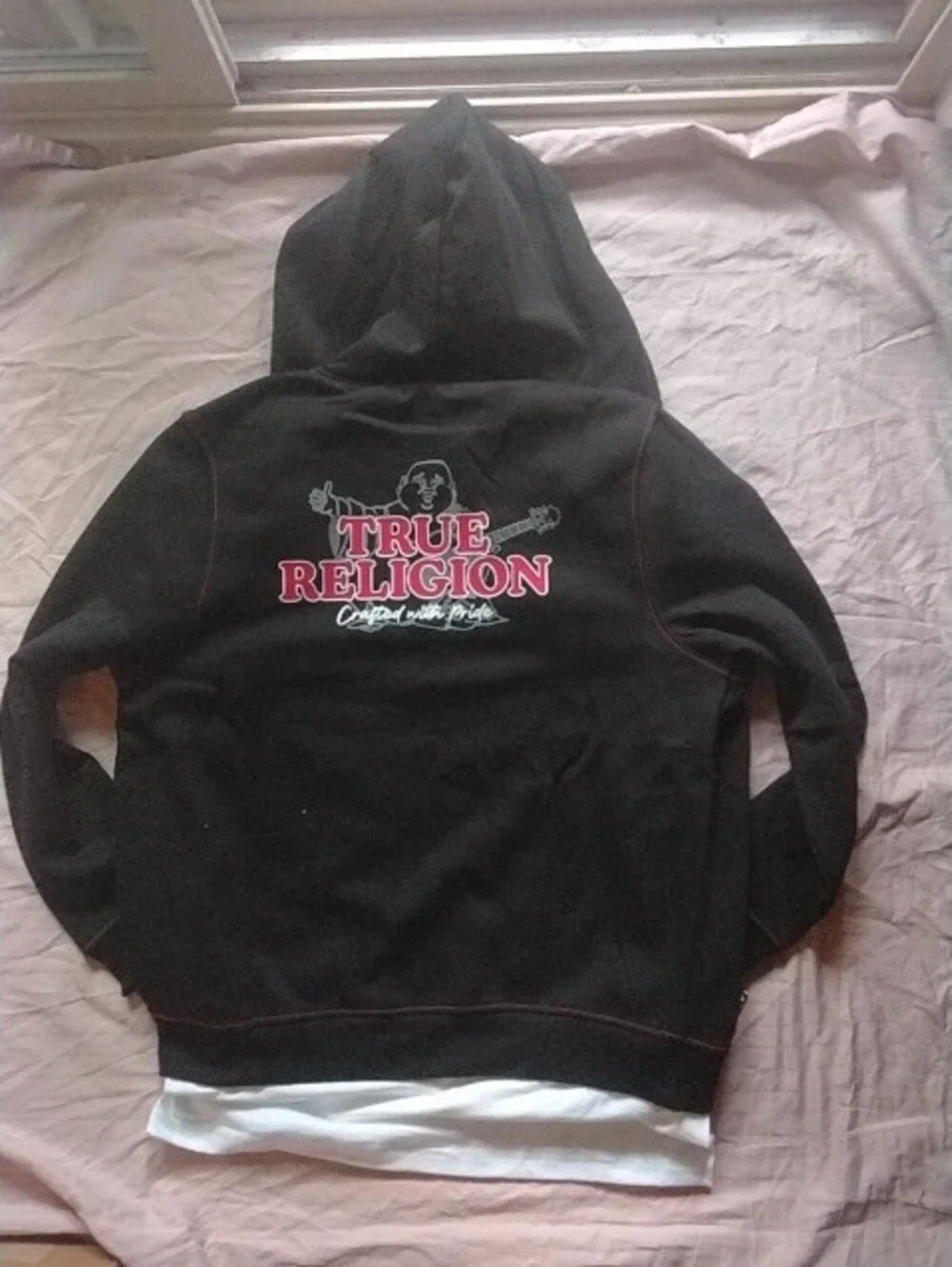 True Religion Black and Red Contrast Zip Hoodie, with Grafic Tshirt